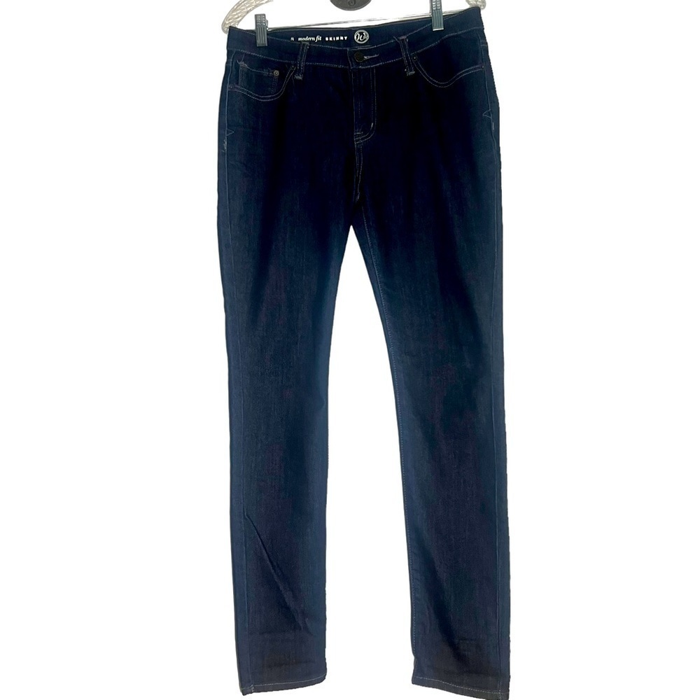 W62 Jeans Womens  Blue Skinny Leg Dark Wash Mid Rise Waist Stretch